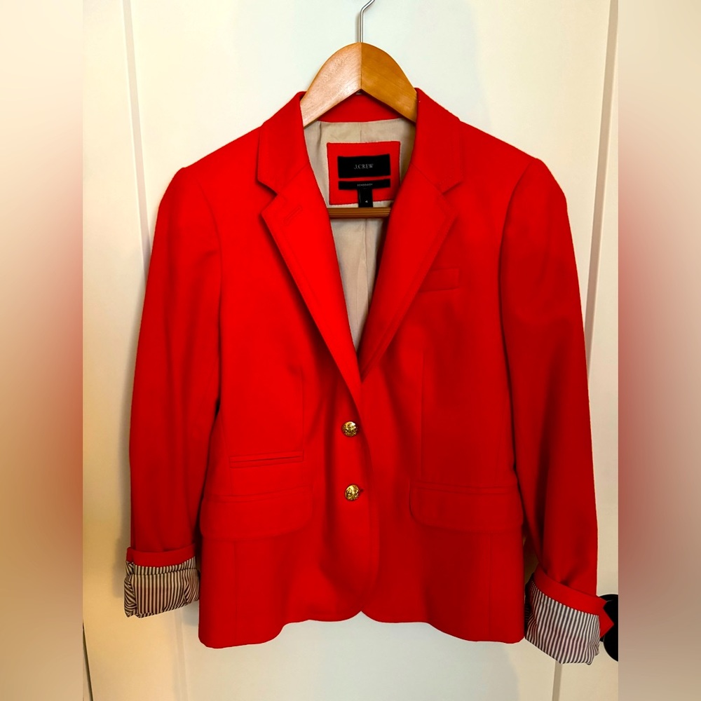 Dark orange J Crew Schoolboy wool blazer, size 4